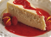 Cheesecake con salsa di lamponi
