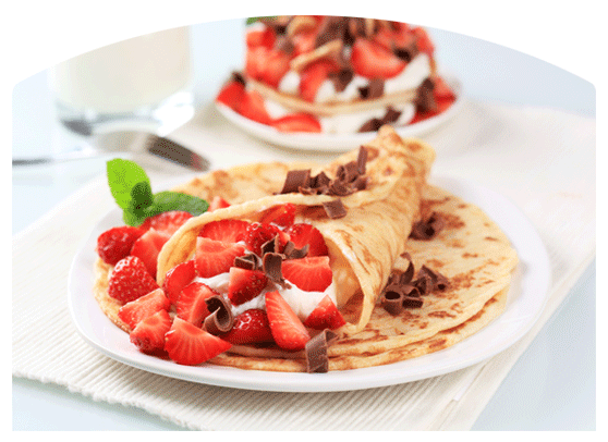 sl- Crepes con ricotta e fragole